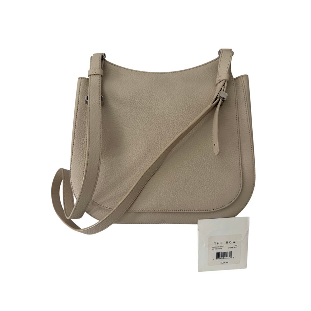 The Row Hunting 11 Crossbody Bag Cream Pebbled Full-Grain Leather Authentic